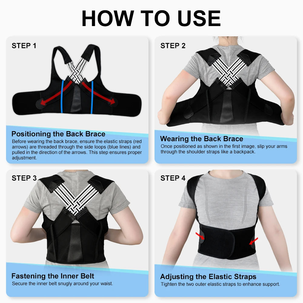 Harnais de Soutien Dorsal Complet — Redresseur d'Épaules pour Homme et Femme