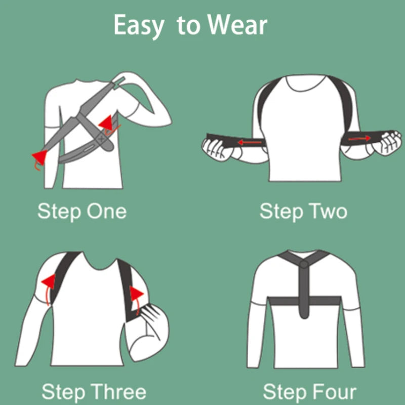 Correcteur de Posture Ajustable – Dos, Épaules, Clavicule.