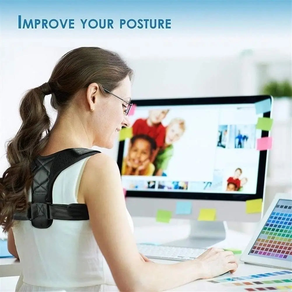 Correcteur de Posture Ajustable – Dos, Épaules, Clavicule.