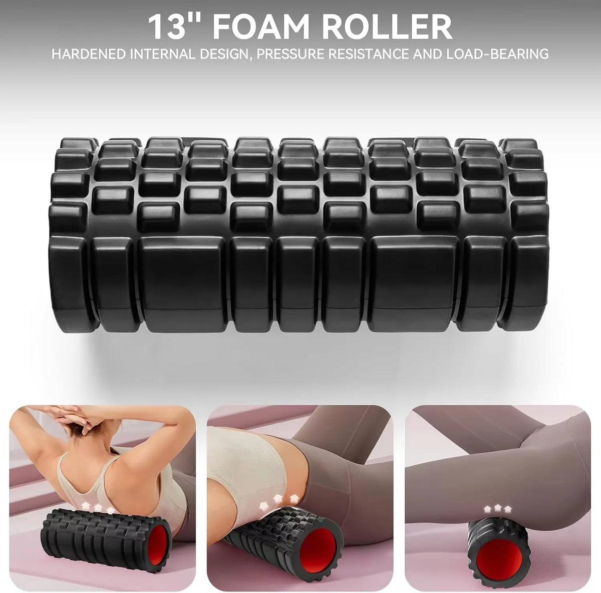 Rouleau de massage en mousse EVA 30 cm – Yoga et étirements