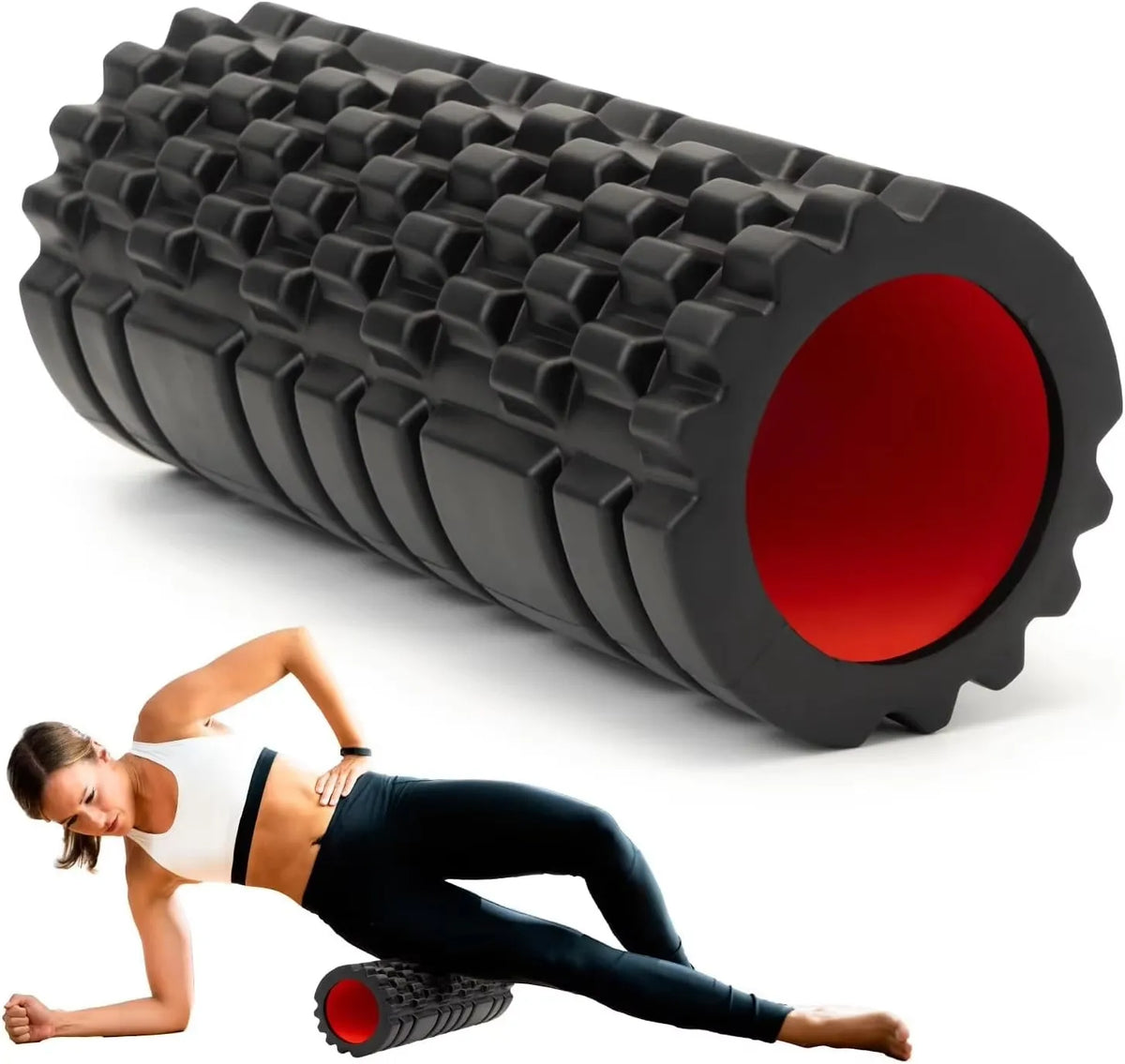 Rouleau de massage en mousse EVA 30 cm – Yoga et étirements