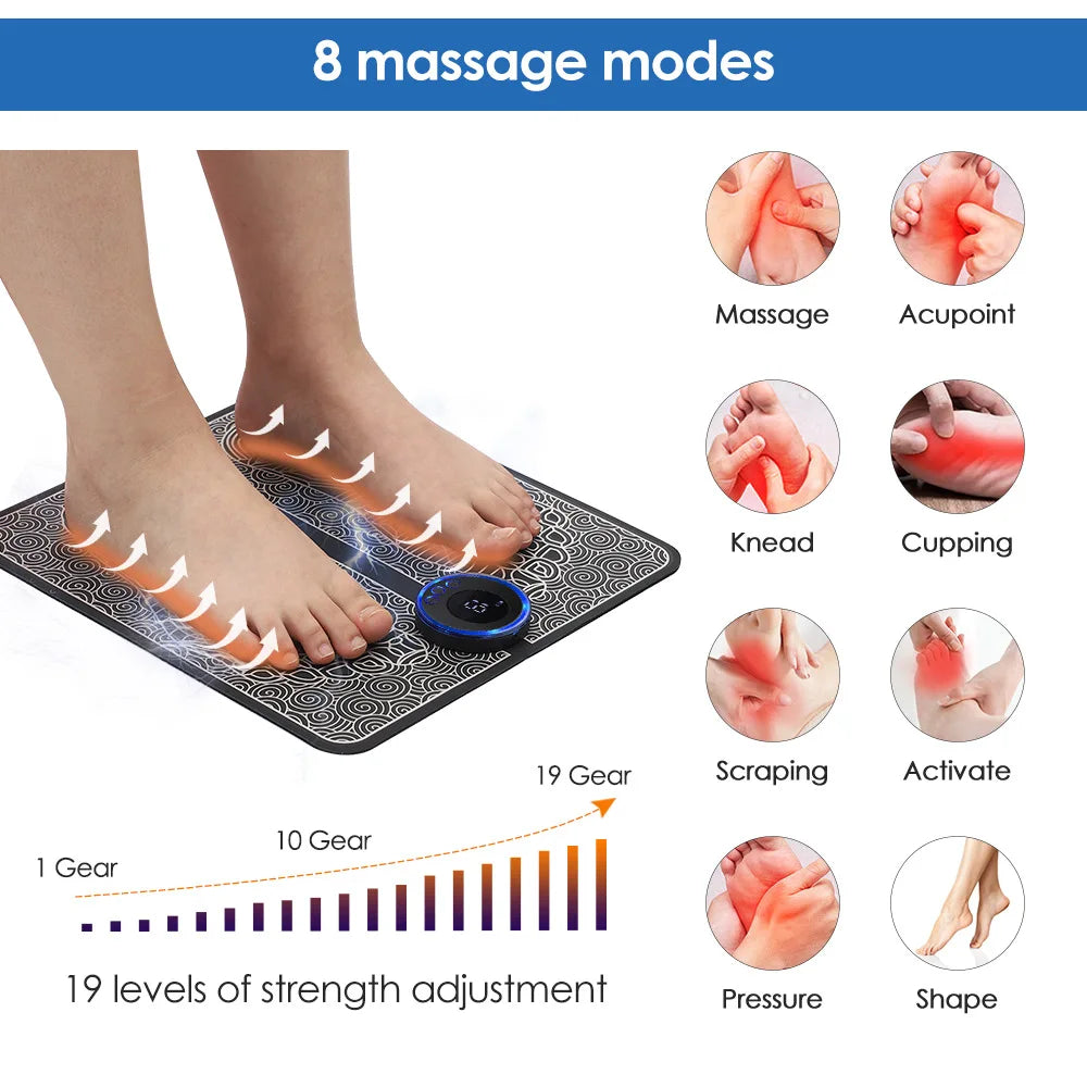 Masseur de Pieds Électrique EMS — Relaxation & Stimulation Musculaire