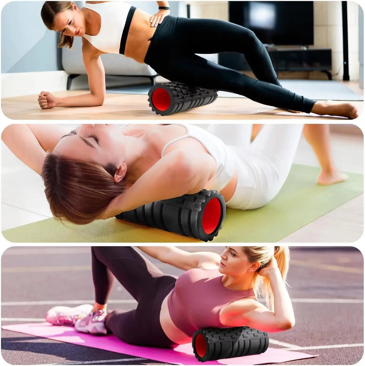 Rouleau de massage en mousse EVA 30 cm – Yoga et étirements